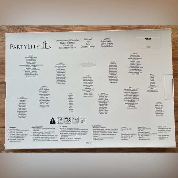 NIB PartyLite Advent Calendar 24 Piece Tea Light Candle Sampler Set Christmas - Picture 2 of 4